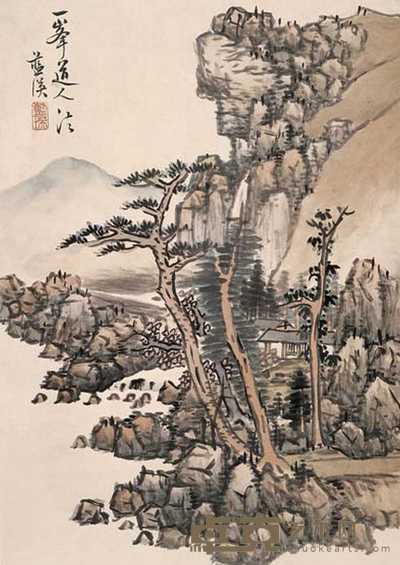 蓝瑛（款） 山水 镜心 37x26cm